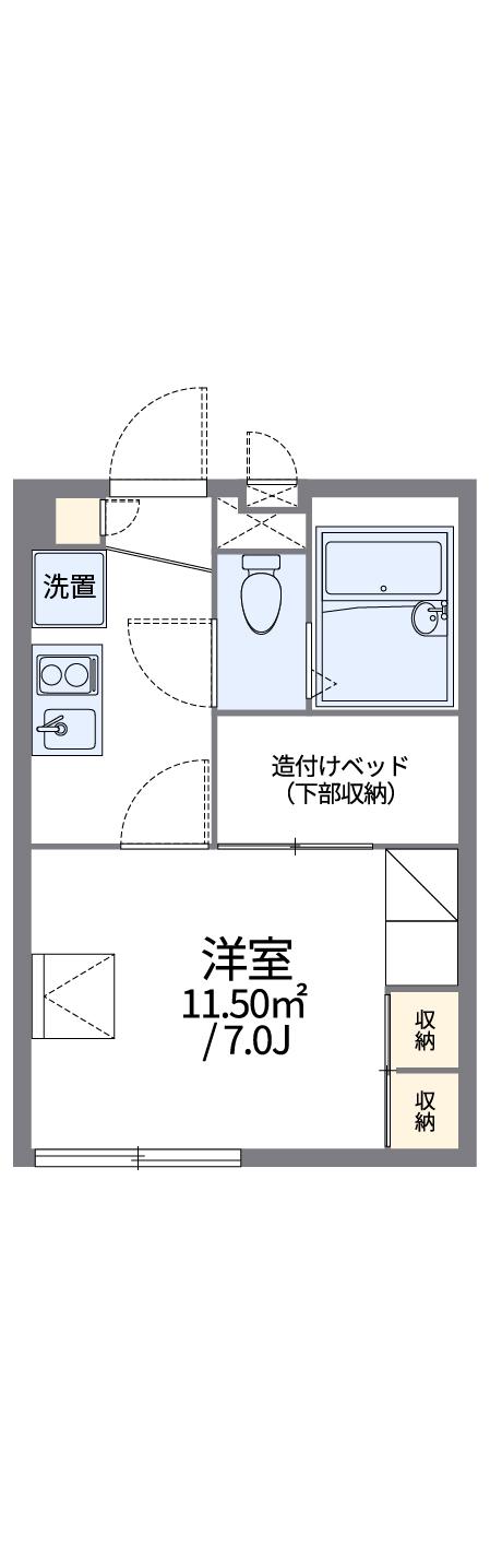 レオパレスKアンドS(1K/1階)の間取り写真