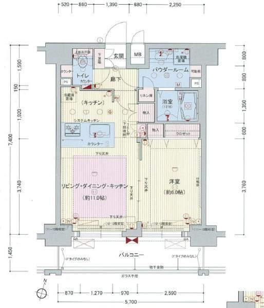 プレサンス梅田北デイズ(1LDK/11階)の間取り写真