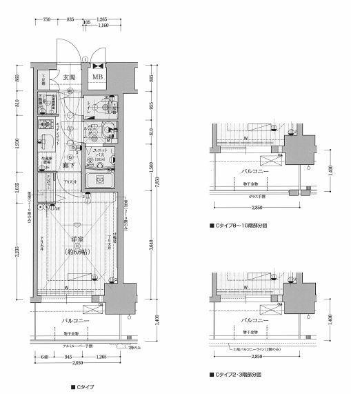 プレサンス天神橋ラ・デュアル(1K/6階)の間取り写真