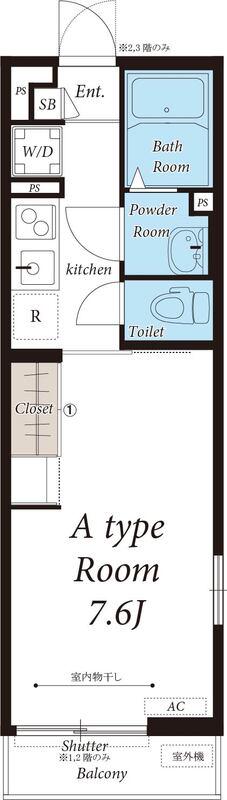 リブリ・アベリア(1K/2階)の間取り写真