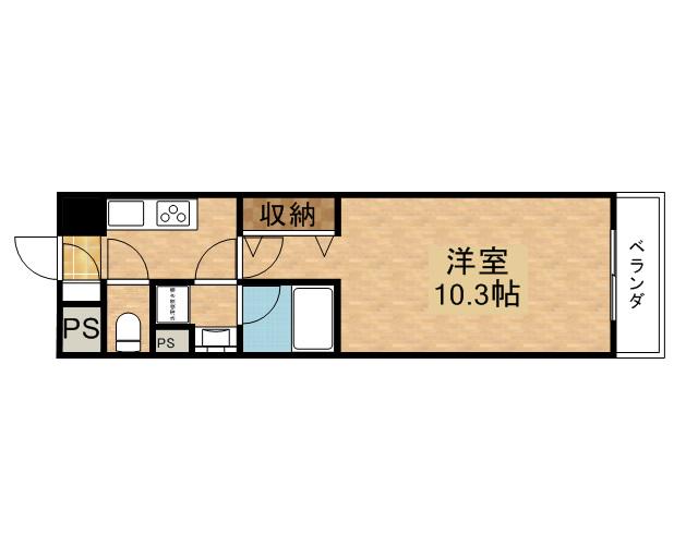 CALME高浜(1K/1階)の間取り写真