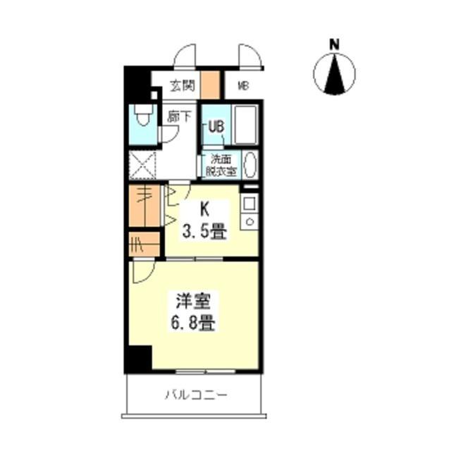 アネシス鶴見(1K/6階)の間取り写真