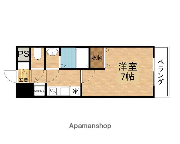 シャルマンパレ淡路(1K/3階)の間取り写真