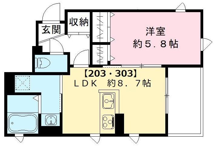 SORA千里(1LDK/2階)の間取り写真