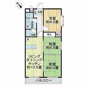 ボヌゥールⅠ(3LDK/1階)の間取り写真