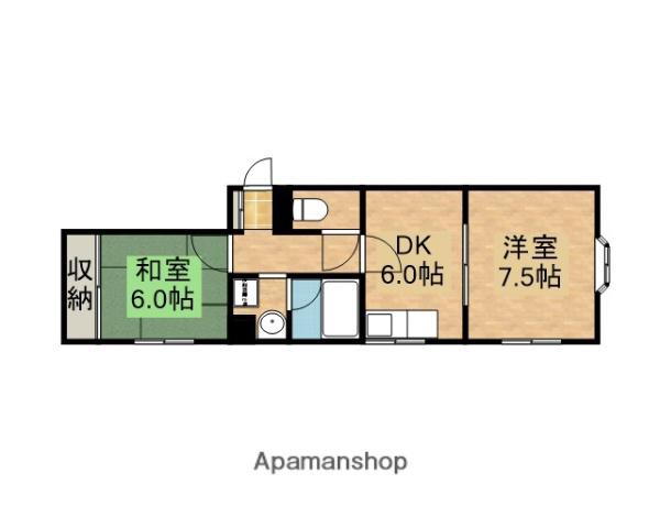シャンボール淀川Ⅲ(2DK/1階)の間取り写真