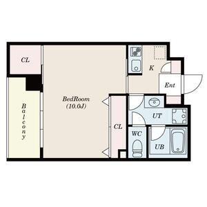 S-FORT江坂公園(1K/7階)の間取り写真