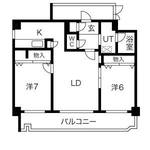 アビタシオン橋本III(2LDK/2階)の間取り写真