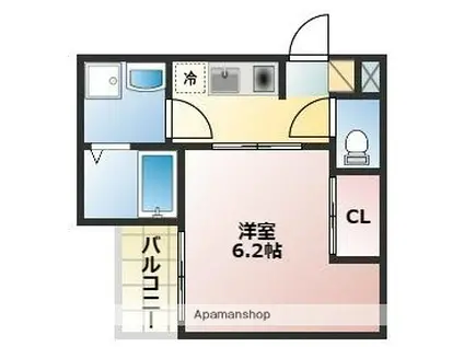 REGIA OSAKA CITY KOMATSU(1K/3階)の間取り写真