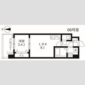 エムブイインプ大阪放出(1LDK/9階)の間取り写真