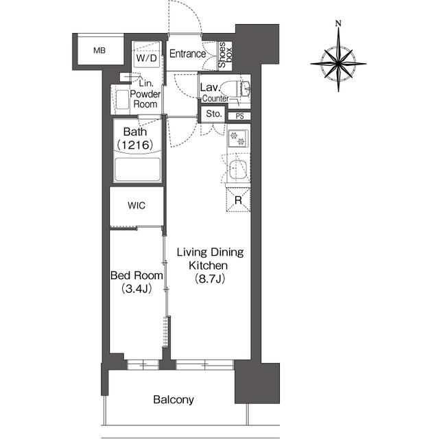 コンフォリア新大阪宮原Q(1LDK/5階)の間取り写真