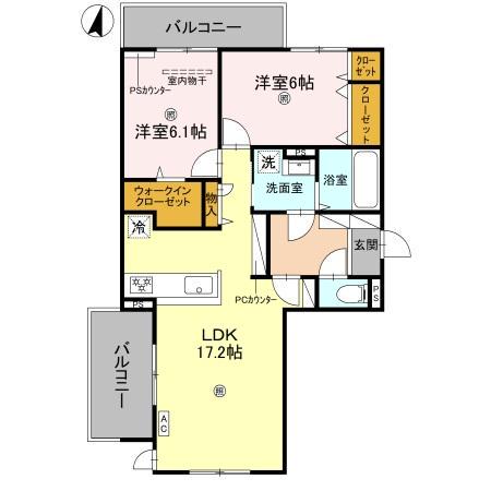 CASA. FILANTE Ⅴ(2LDK/2階)の間取り写真