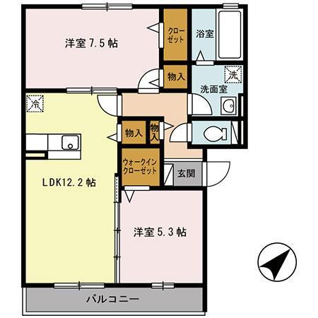 アーバンヒルズ(2LDK/2階)の間取り写真