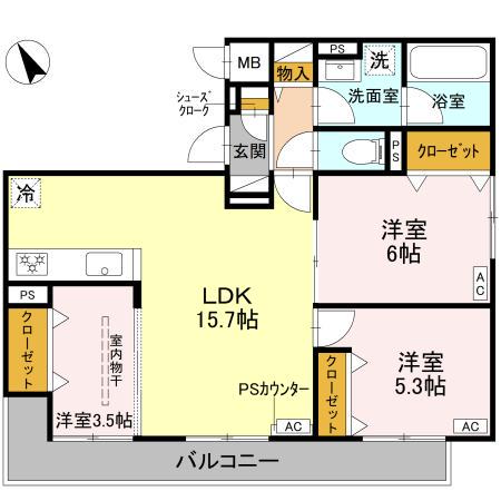 LU CASA(3LDK/3階)の間取り写真