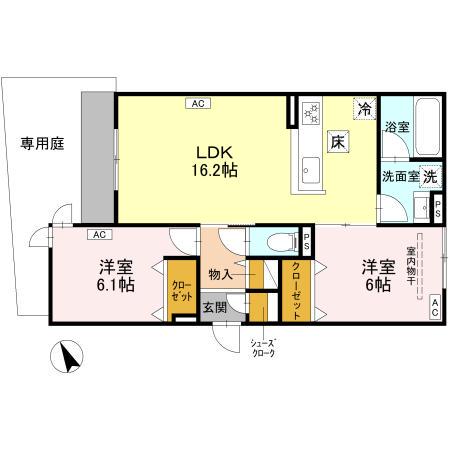 LU CASA(2LDK/1階)の間取り写真