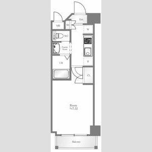 エスカーサ大阪城東(1K/7階)の間取り写真