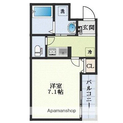 AILE柴島(1K/1階)の間取り写真