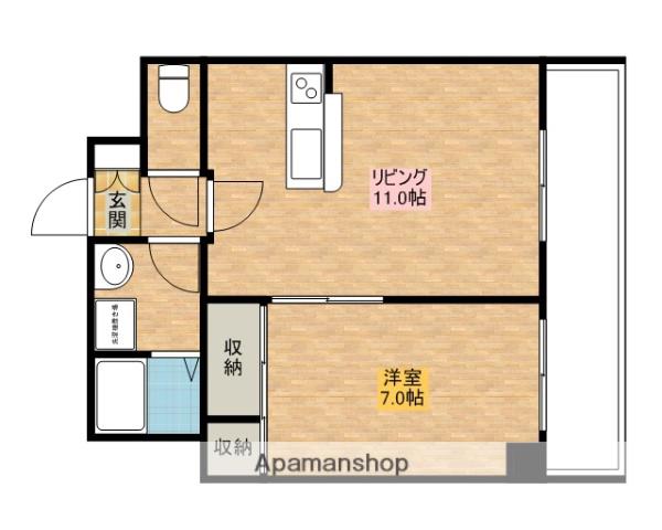 リヴェール上新庄(1LDK/2階)の間取り写真