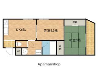 幸楽マンション(2DK/2階)の間取り写真