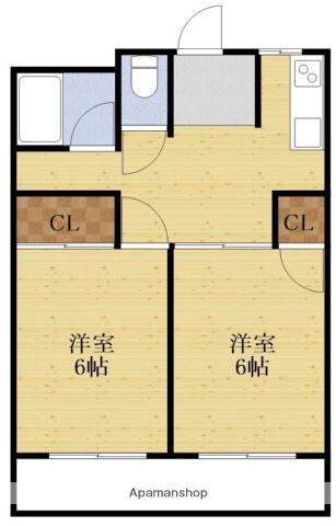 成光マンション(2DK/5階)の間取り写真