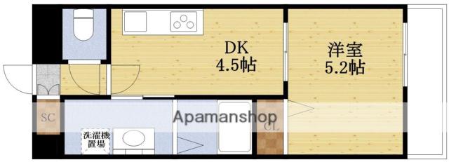 エーデルコート新大阪(1DK/5階)の間取り写真
