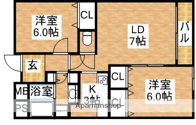 シェーネ・ブルク(2LDK/2階)の間取り写真