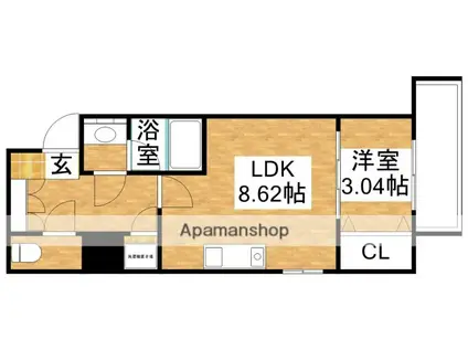 SERENITE新大阪(1LDK/7階)の間取り写真