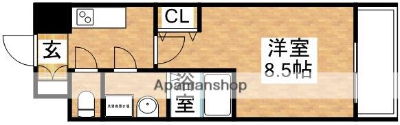 アーバンフラッツ新大阪Ⅱ(1K/4階)の間取り写真