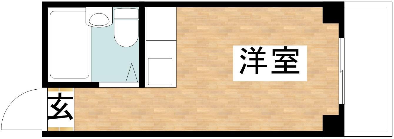 ビスタ緑地Ⅰ(ワンルーム/2階)の間取り写真