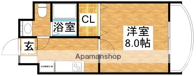 ノルデンハイムリバーサイド十三(1K/8階)の間取り写真