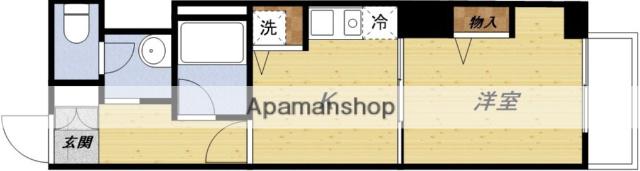 ドムスドイ(1DK/9階)の間取り写真