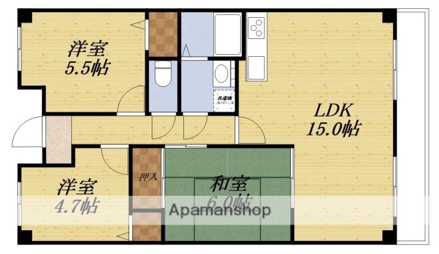 リヴェール緑地(3LDK/4階)の間取り写真