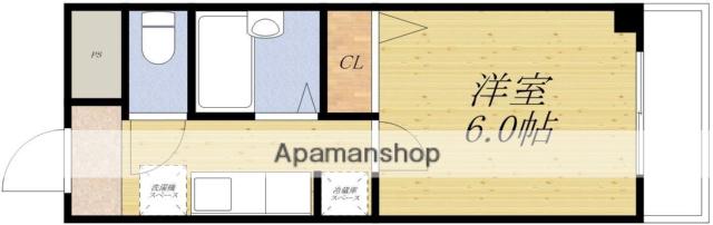 シェルビュー(1K/2階)の間取り写真