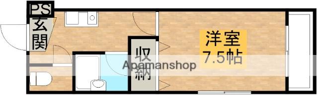 デュランタ豊津(1K/4階)の間取り写真