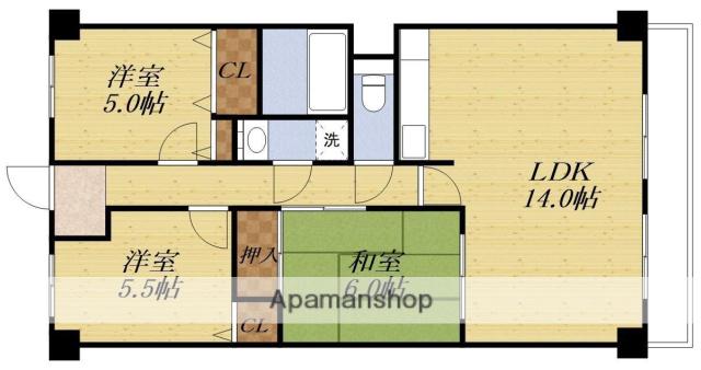 RONA HYATT(3LDK/3階)の間取り写真