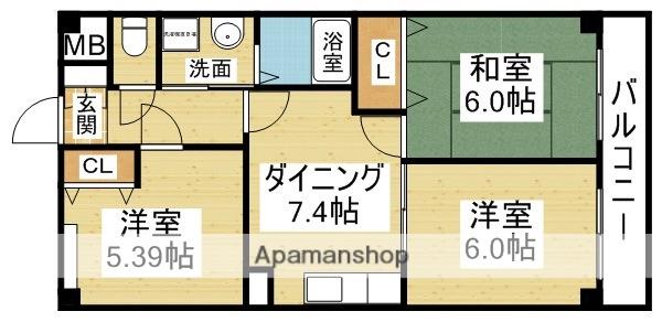 K-1ST(3DK/3階)の間取り写真