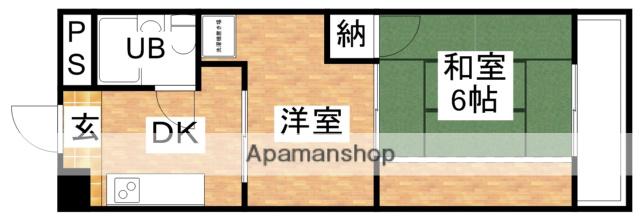 白倉マンション(2K/7階)の間取り写真