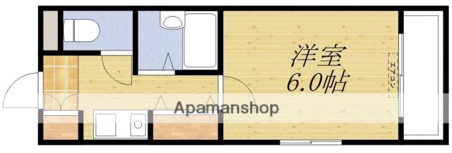 フェニックス豊津(1K/2階)の間取り写真