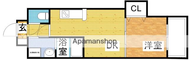 ルクレ新大阪レジデンス(1DK/4階)の間取り写真