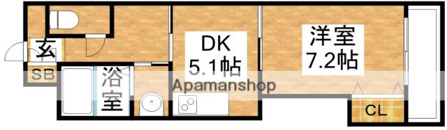 グレースTM(1DK/8階)の間取り写真