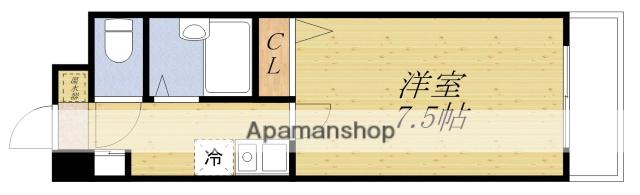 ベルメゾン上山手(1K/1階)の間取り写真