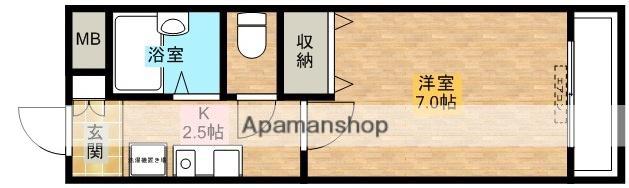 パトリア豊津(1K/4階)の間取り写真