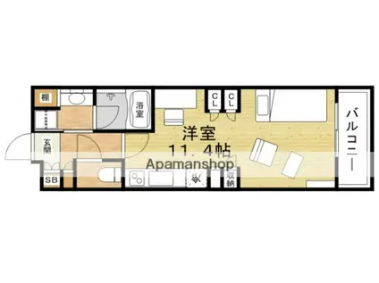 アパートメンツ江坂(1DK/8階)の間取り写真