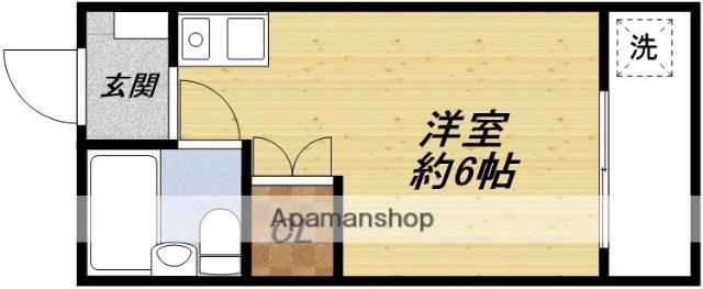 シャンブル千里(ワンルーム/2階)の間取り写真