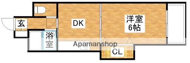 有馬パレス新大阪(1DK/2階)の間取り写真