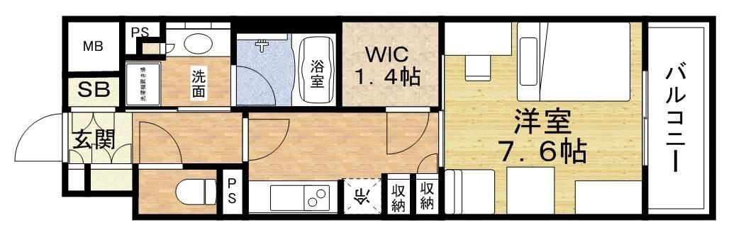 アビティ江坂(1K/9階)の間取り写真