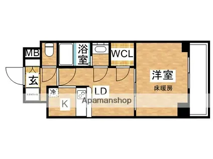 ノルデンタワー新大阪アネックス(1LDK/23階)の間取り写真