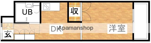 東三国グランドハイツ北(1DK/1階)の間取り写真