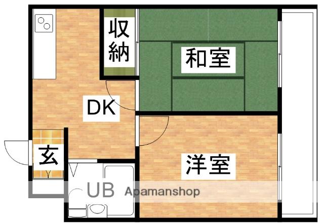 東三国グランドハイツ北(2DK/2階)の間取り写真