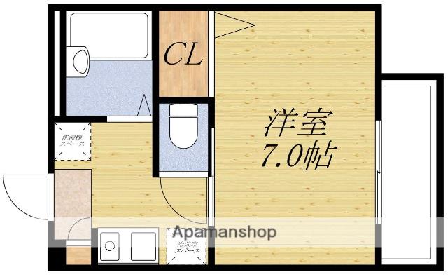 パーシモンハウスⅡ H棟(1K/2階)の間取り写真